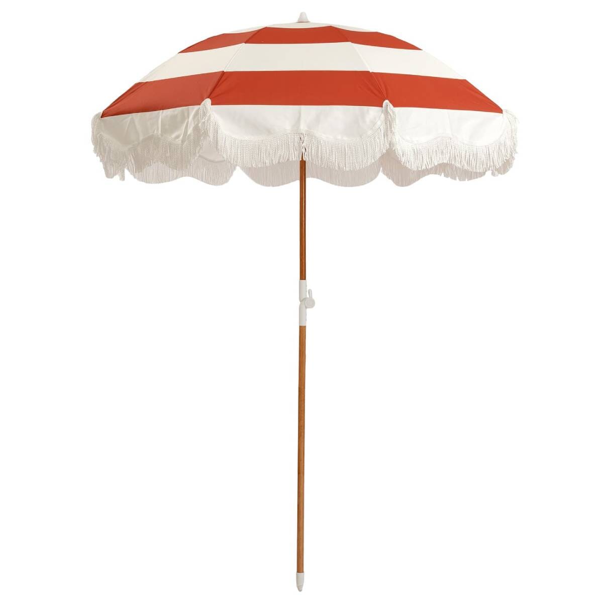 studio image of le sirenuse stripe holiday umbrella