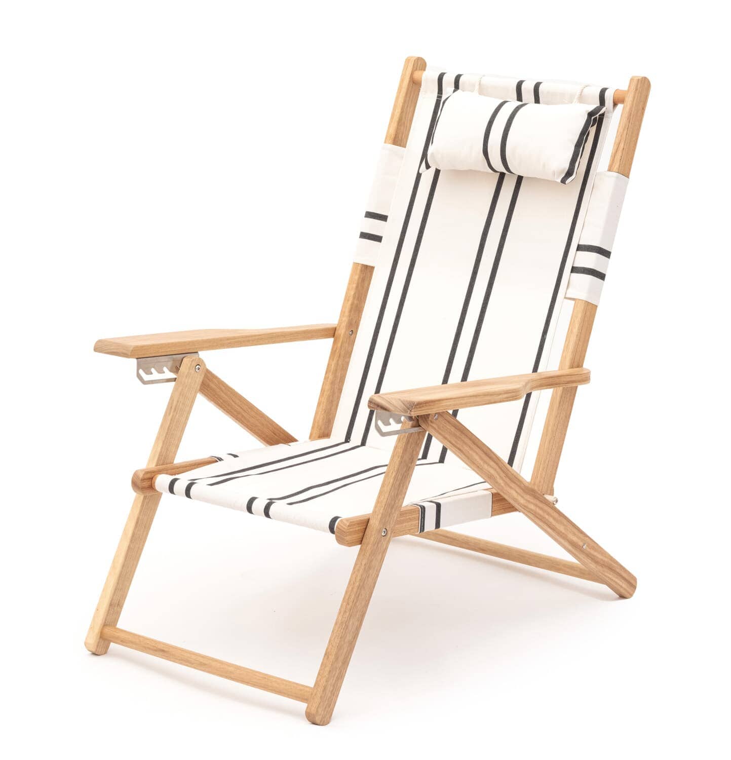 Studio image of black two stripe tommy chair