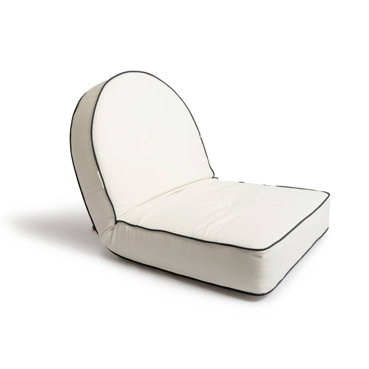 studio image of white reclining pillow lounger