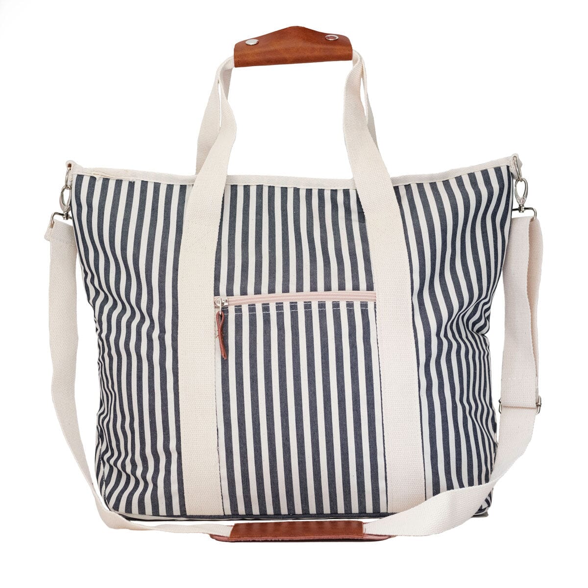 The Cooler Tote Bag - Lauren's Navy Stripe Cooler Tote Business & Pleasure Co