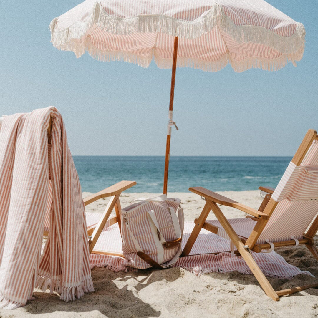 The Cooler Tote Bag - Lauren's Pink Stripe Cooler Tote Business & Pleasure Co