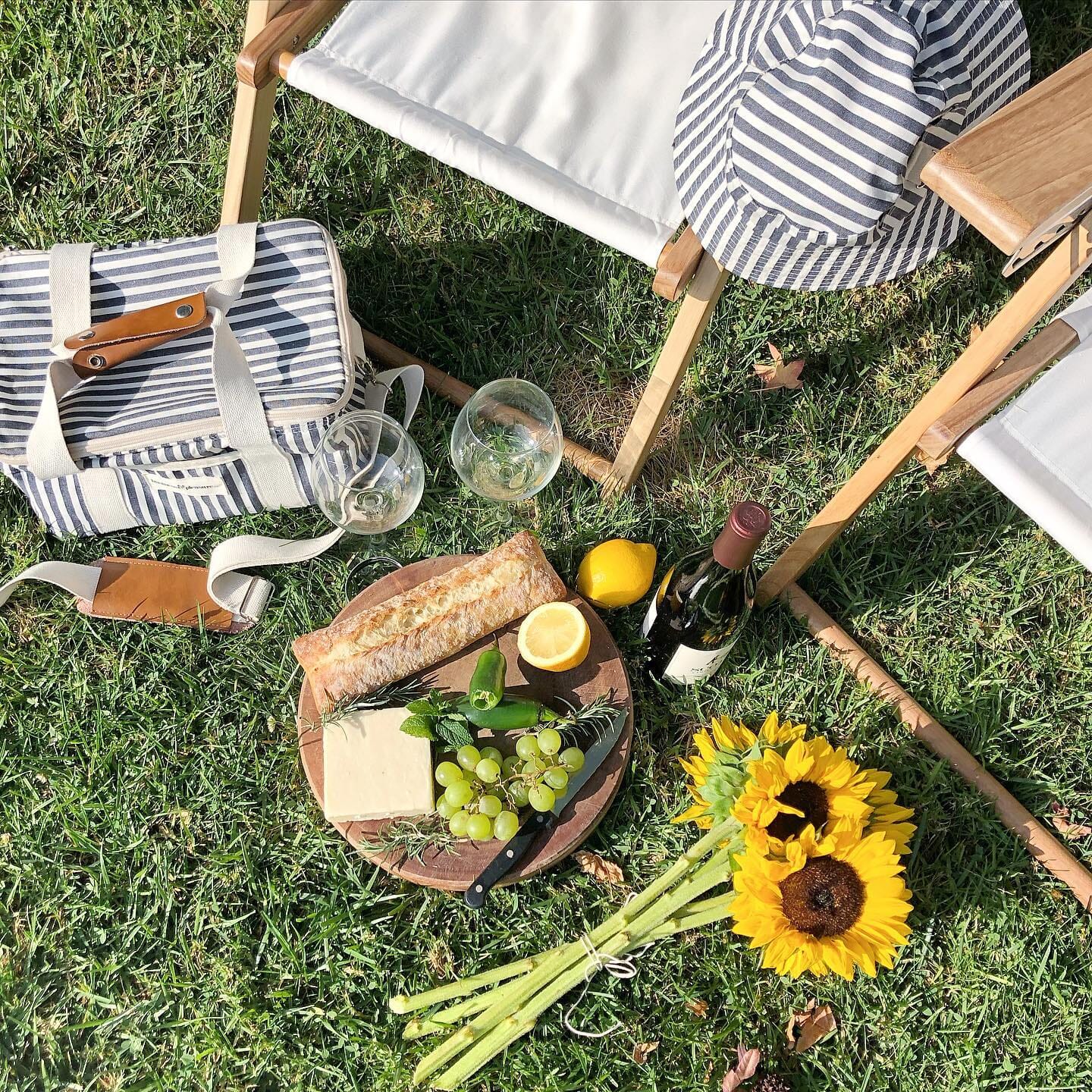 The Premium Cooler Bag - Lauren's Navy Stripe Premium Cooler Business & Pleasure Co