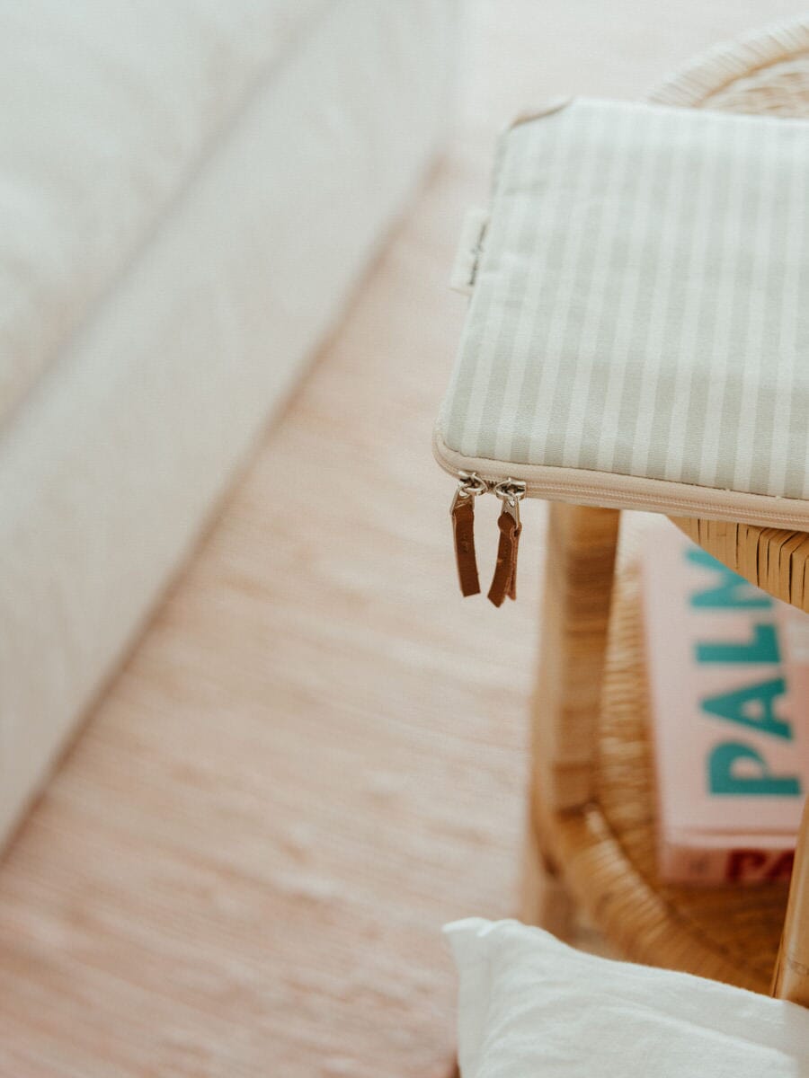 The Laptop Sleeve - Lauren's Sage Stripe