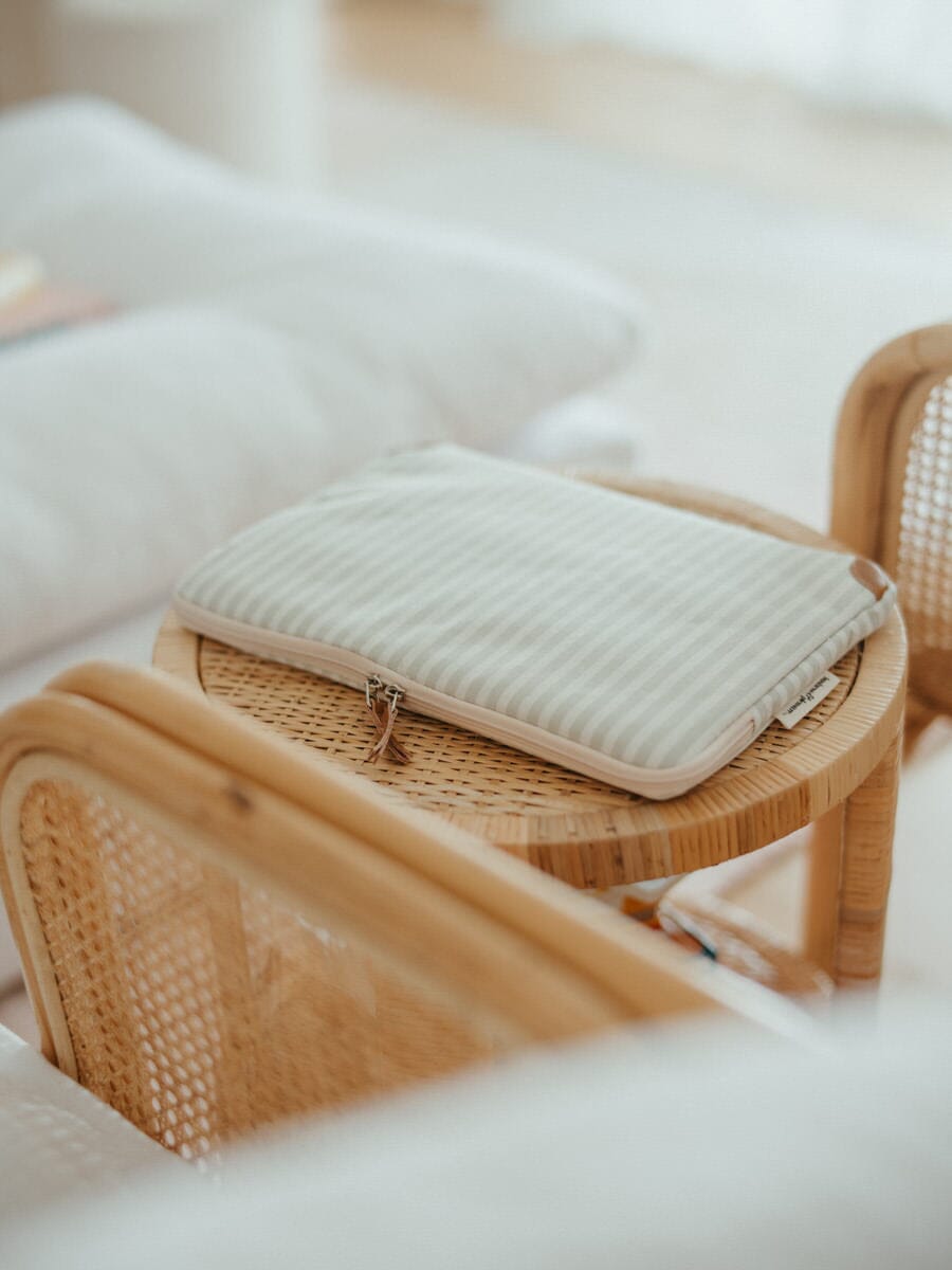 The Laptop Sleeve - Lauren's Sage Stripe