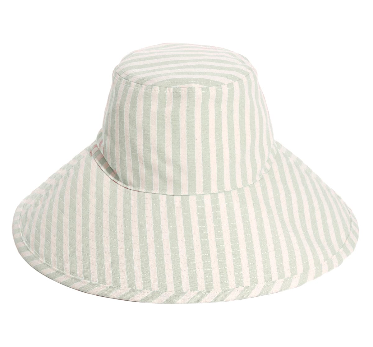 The Wide Brim Hat - Lauren's Sage Stripe