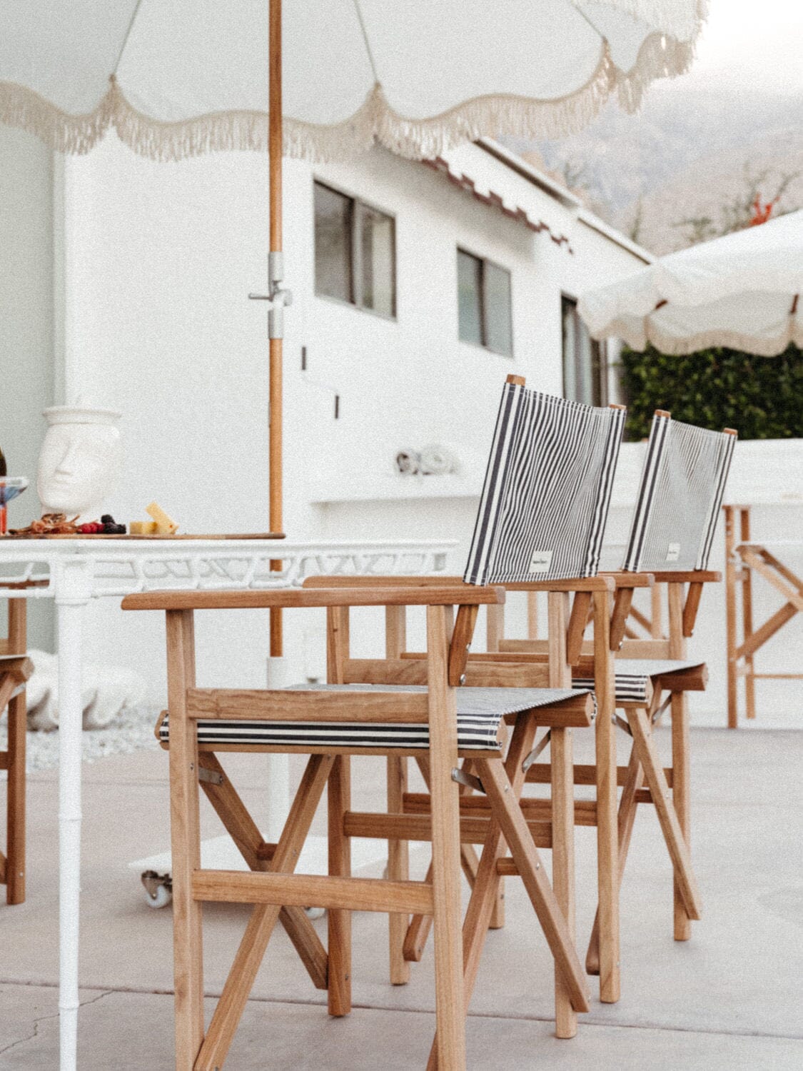 The Directors Chair - Table Height - Lauren's Navy Stripe Director Chair Business & Pleasure Co