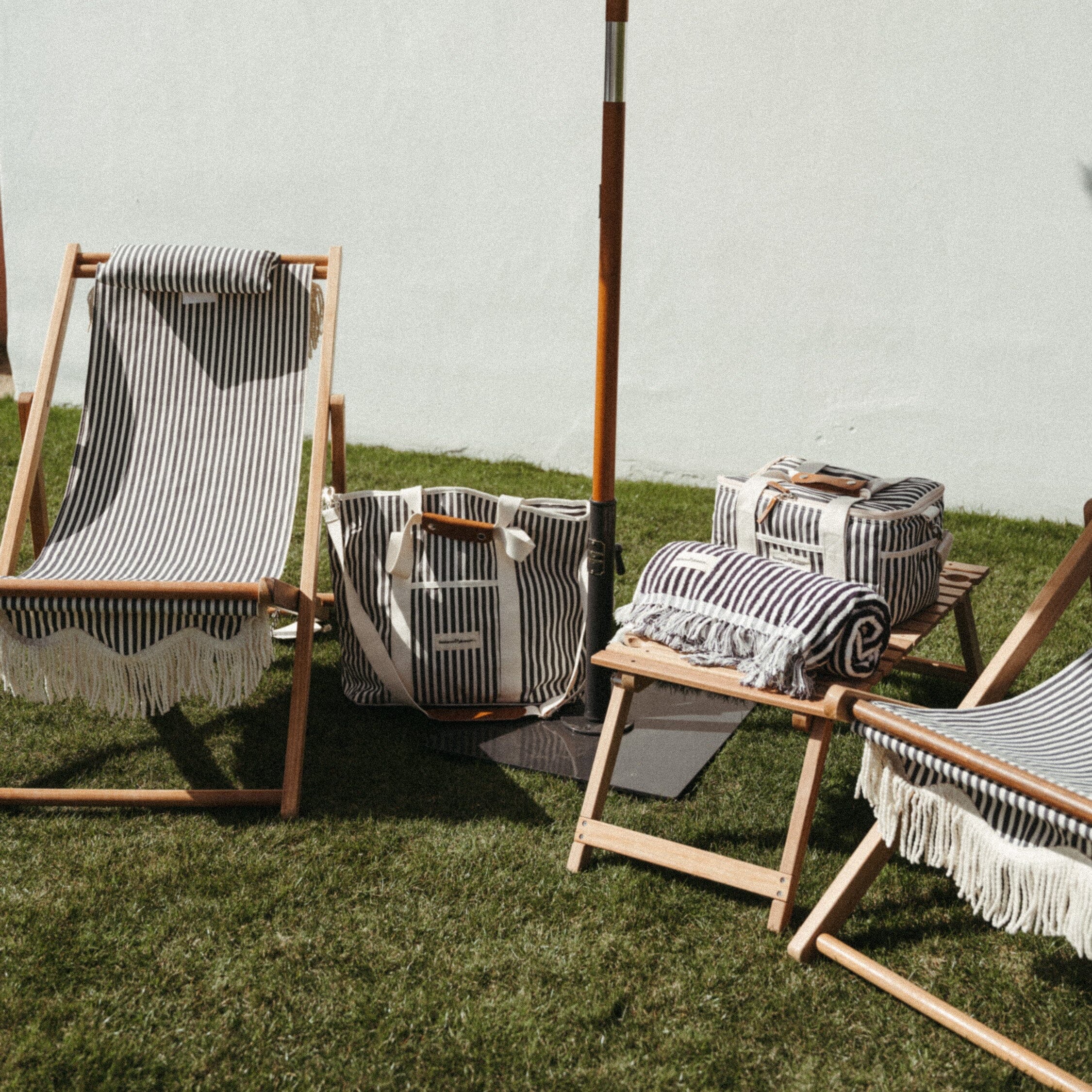 The Sling Chair - Lauren's Navy Stripe Sling Chair Business & Pleasure Co