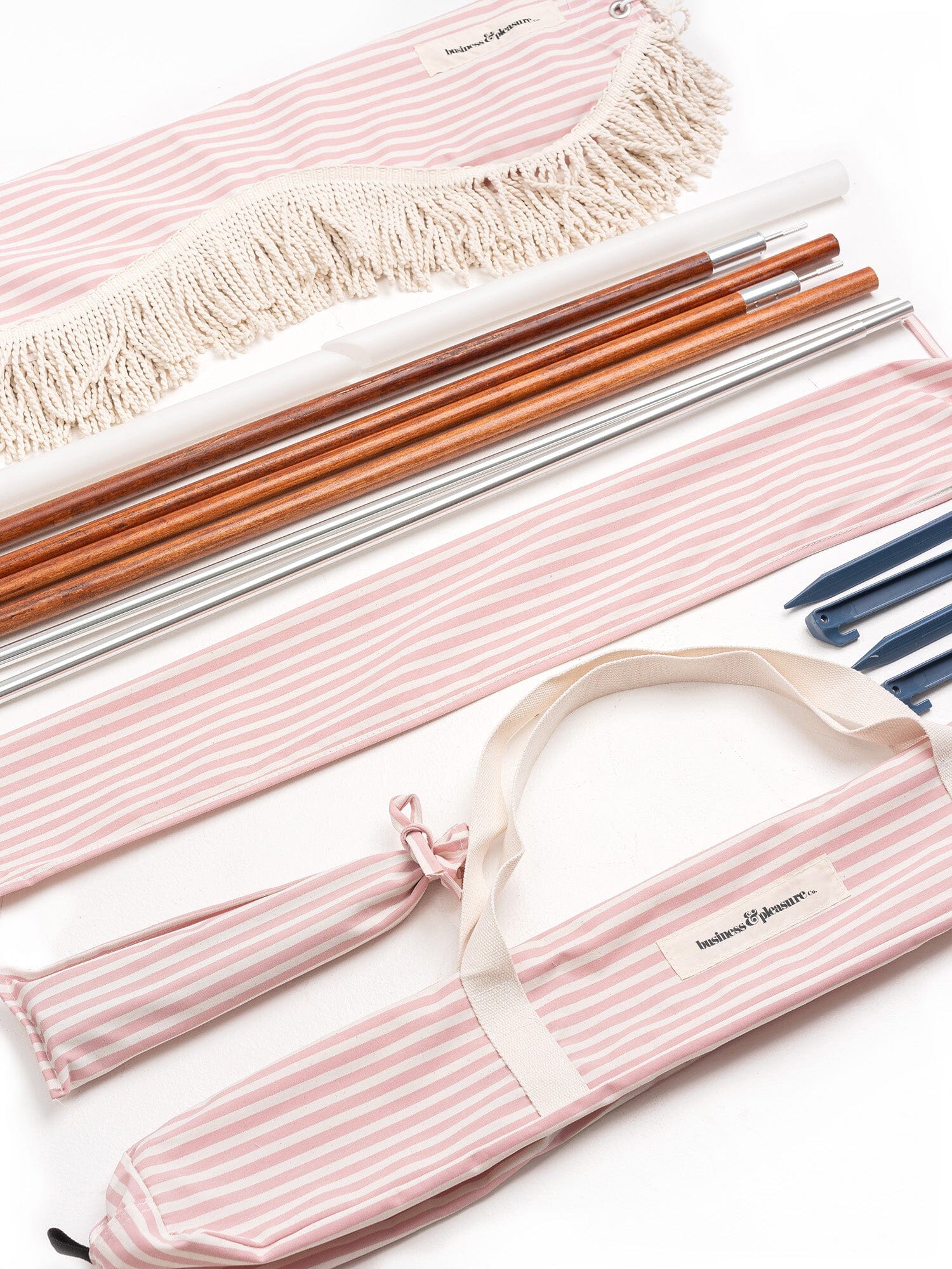 The Premium Beach Tent - Lauren's Pink Stripe Premium Beach Tent Business & Pleasure Co