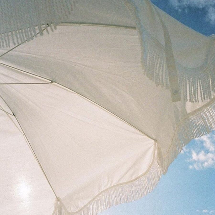 The Holiday Beach Umbrella - Antique White Holiday Beach Umbrella Business & Pleasure Co