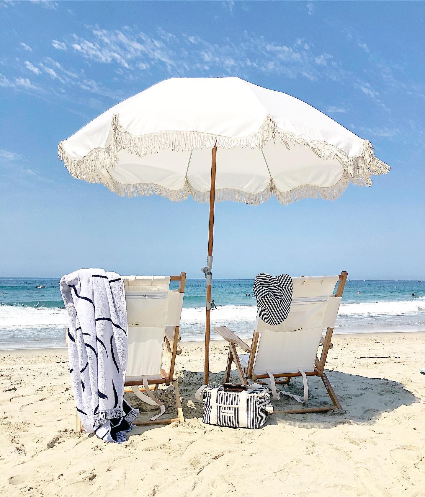 The Premium Beach Umbrella - Antique White Premium Beach Umbrella Business & Pleasure Co 