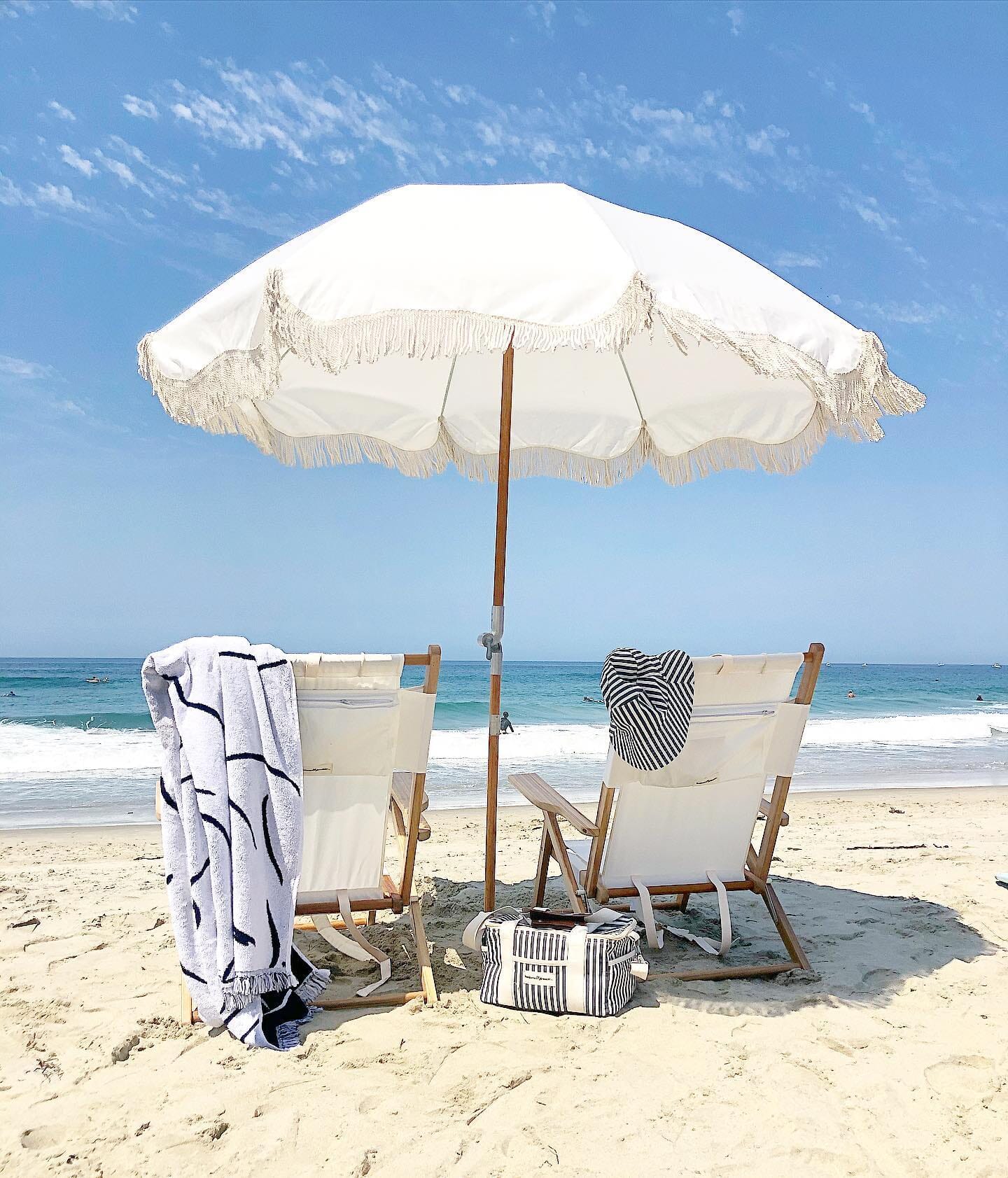 The Premium Beach Umbrella - Antique White Premium Beach Umbrella Business & Pleasure Co