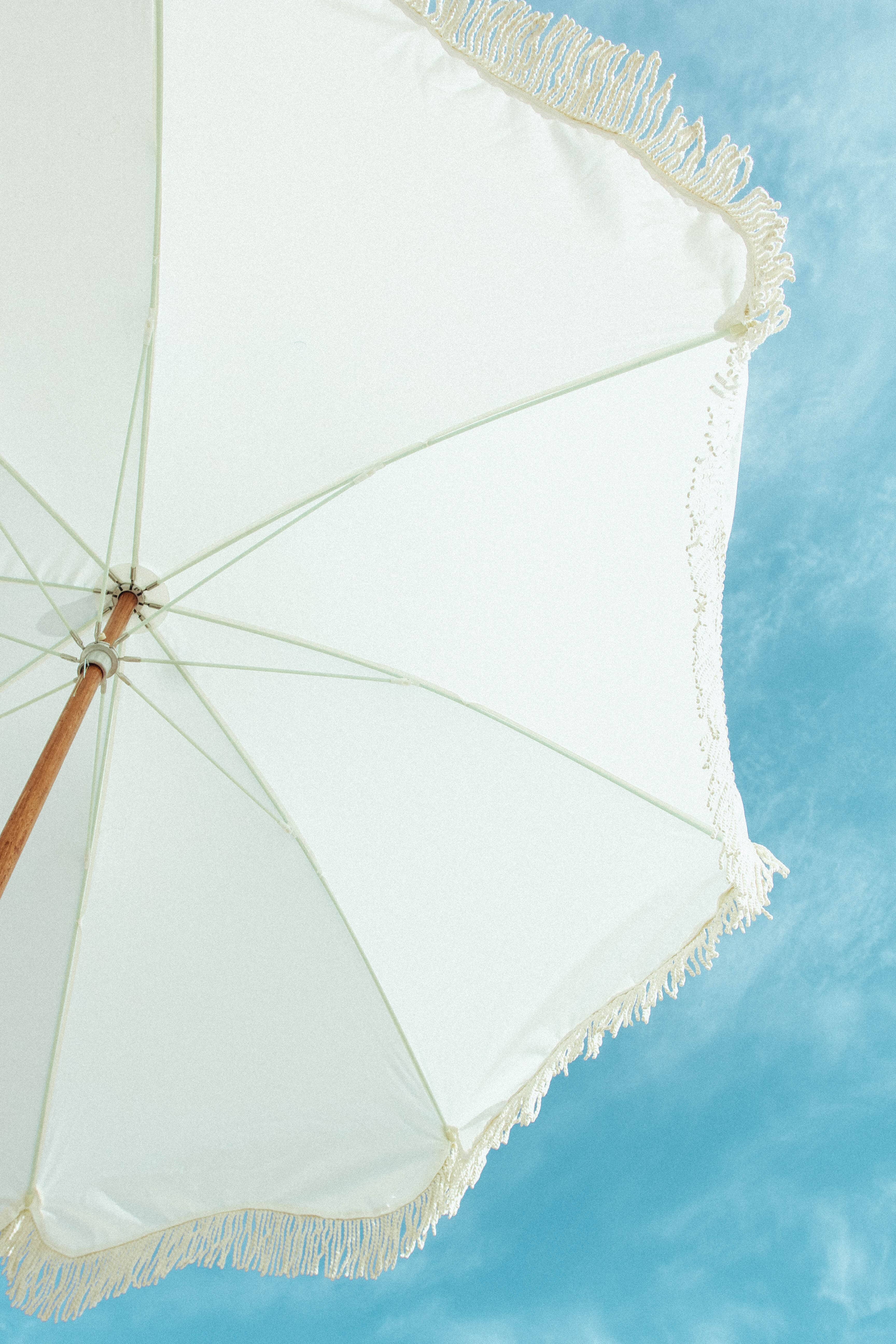 The Premium Beach Umbrella - Antique White Premium Beach Umbrella Business & Pleasure Co 