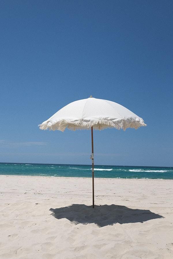 The Premium Beach Umbrella - Lauren's Sage Stripe Premium Beach Umbrella Business & Pleasure Co 