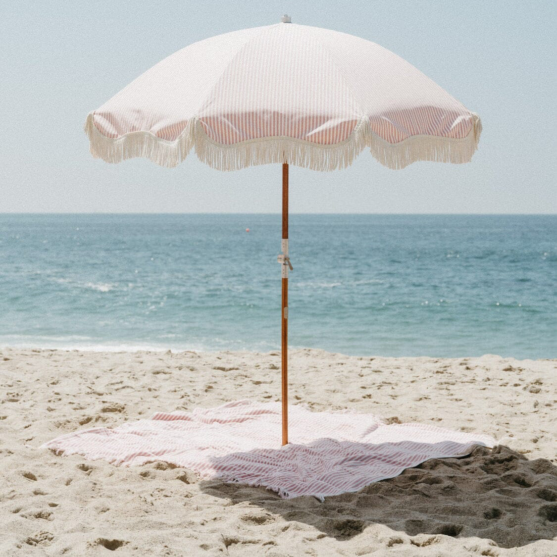 The Beach Blanket - Lauren's Pink Stripe Beach Blanket Business & Pleasure Co