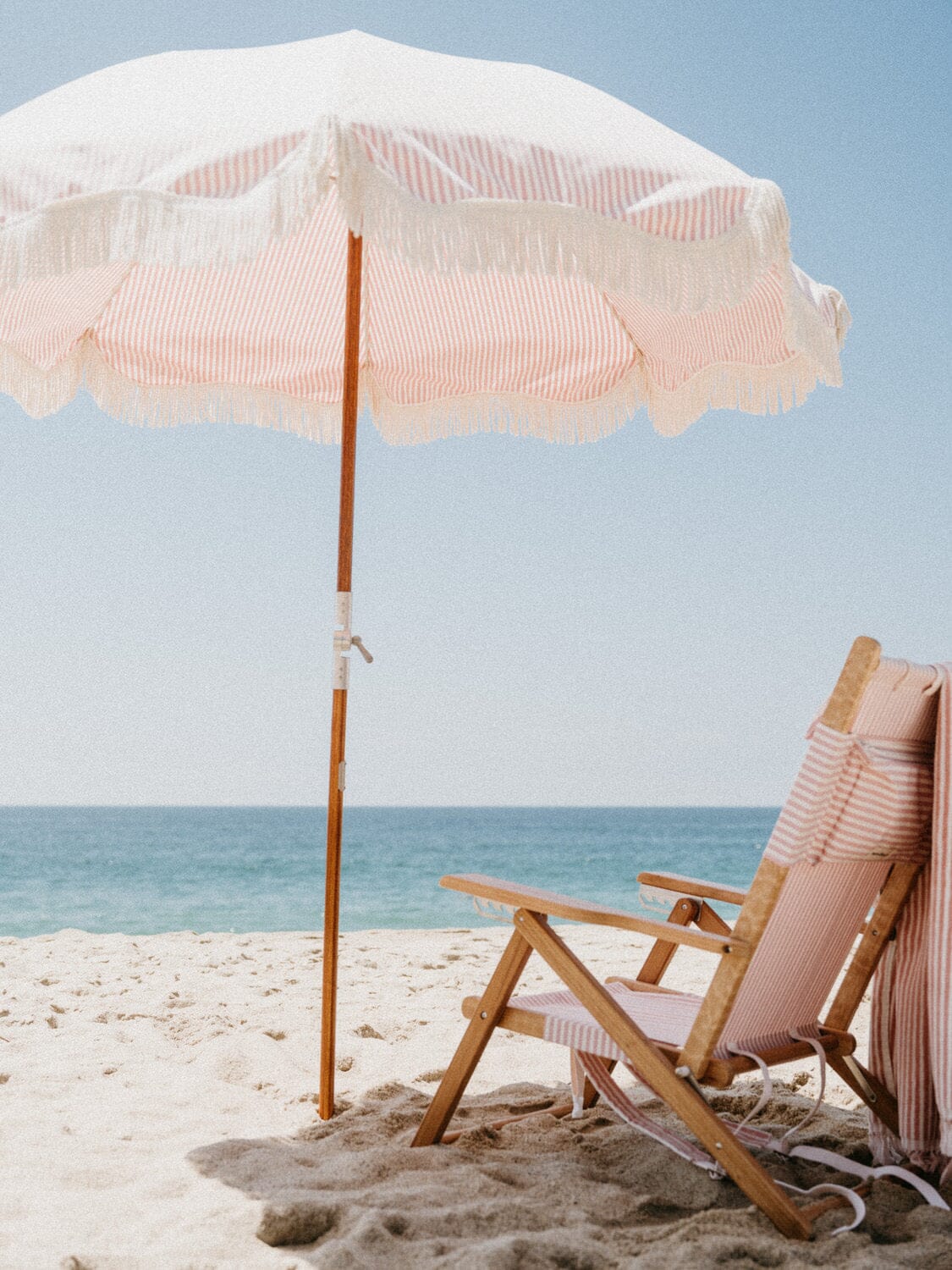 The Premium Beach Umbrella - Lauren's Pink Stripe Premium Beach Umbrella Business & Pleasure Co 