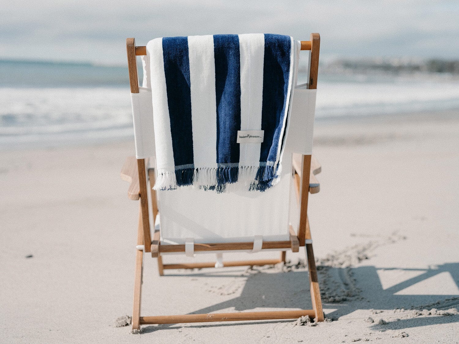 The Holiday Beach Towel - Crew Navy Stripe
