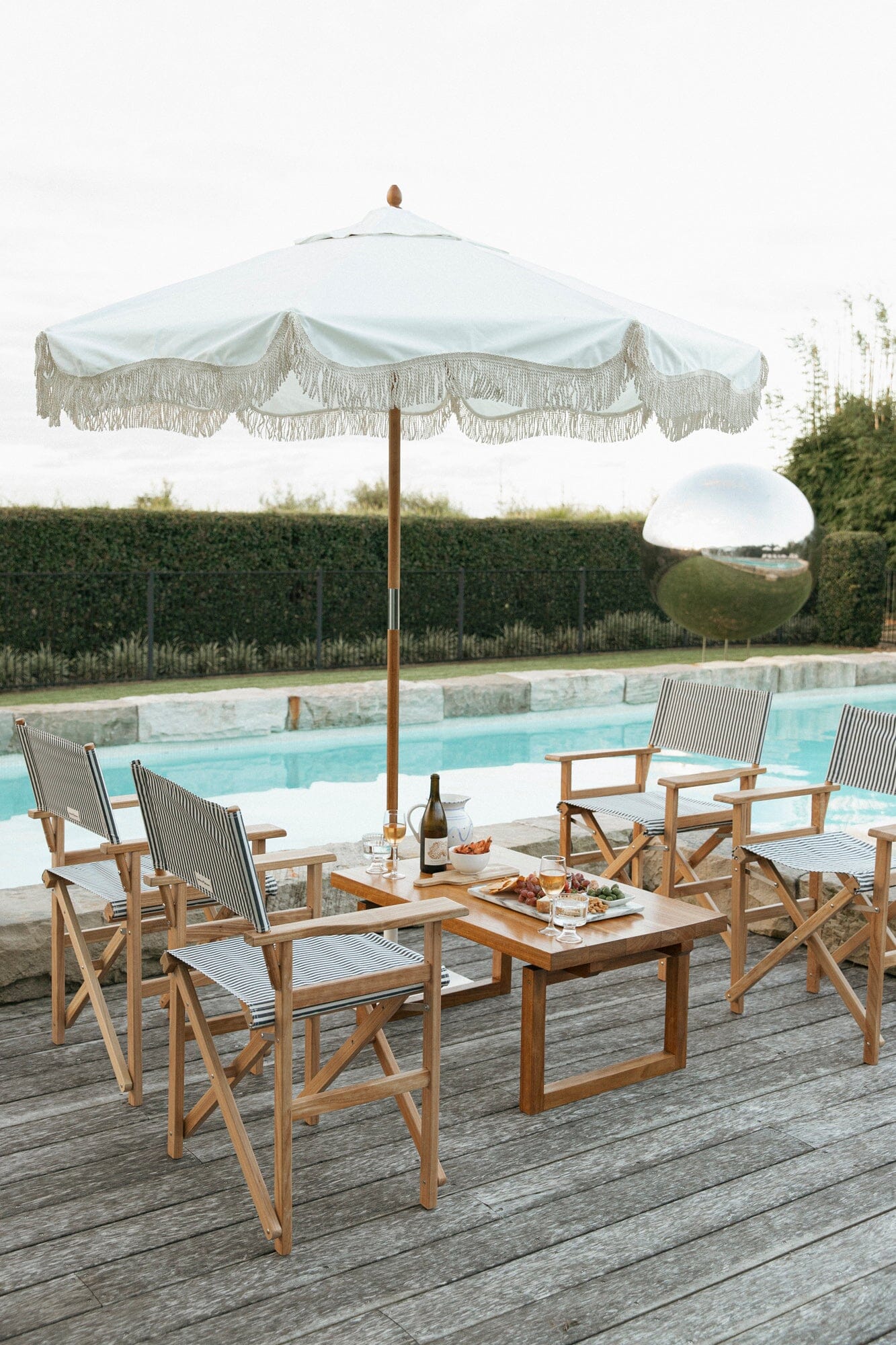 The Directors Chair - Table Height - Lauren's Navy Stripe Director Chair Business & Pleasure Co