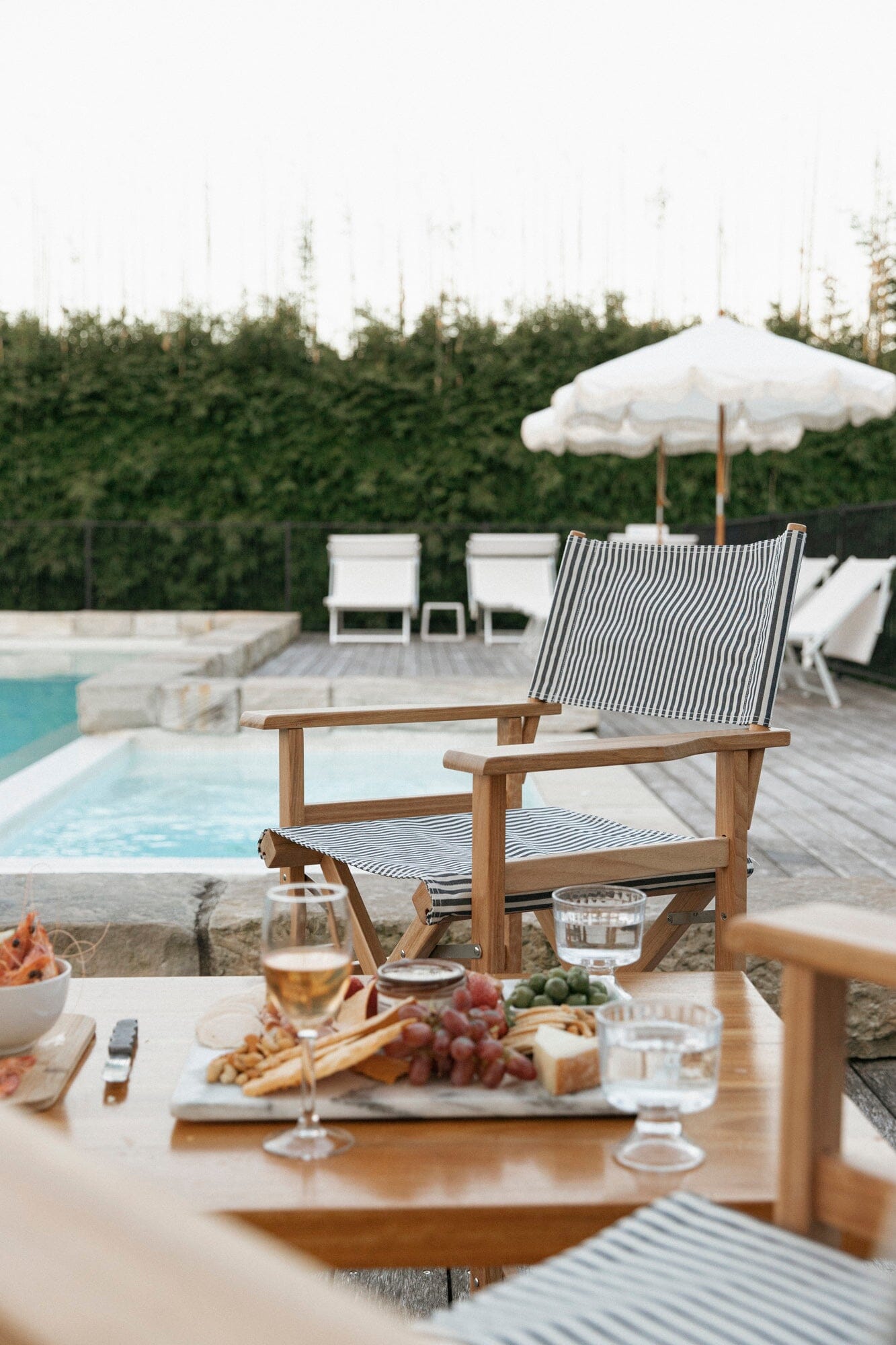 The Directors Chair - Table Height - Lauren's Navy Stripe Director Chair Business & Pleasure Co