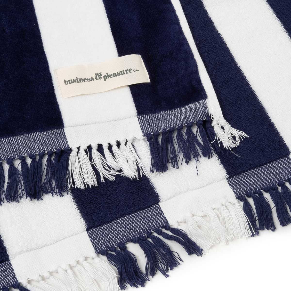 The Holiday Beach Towel - Crew Navy Stripe