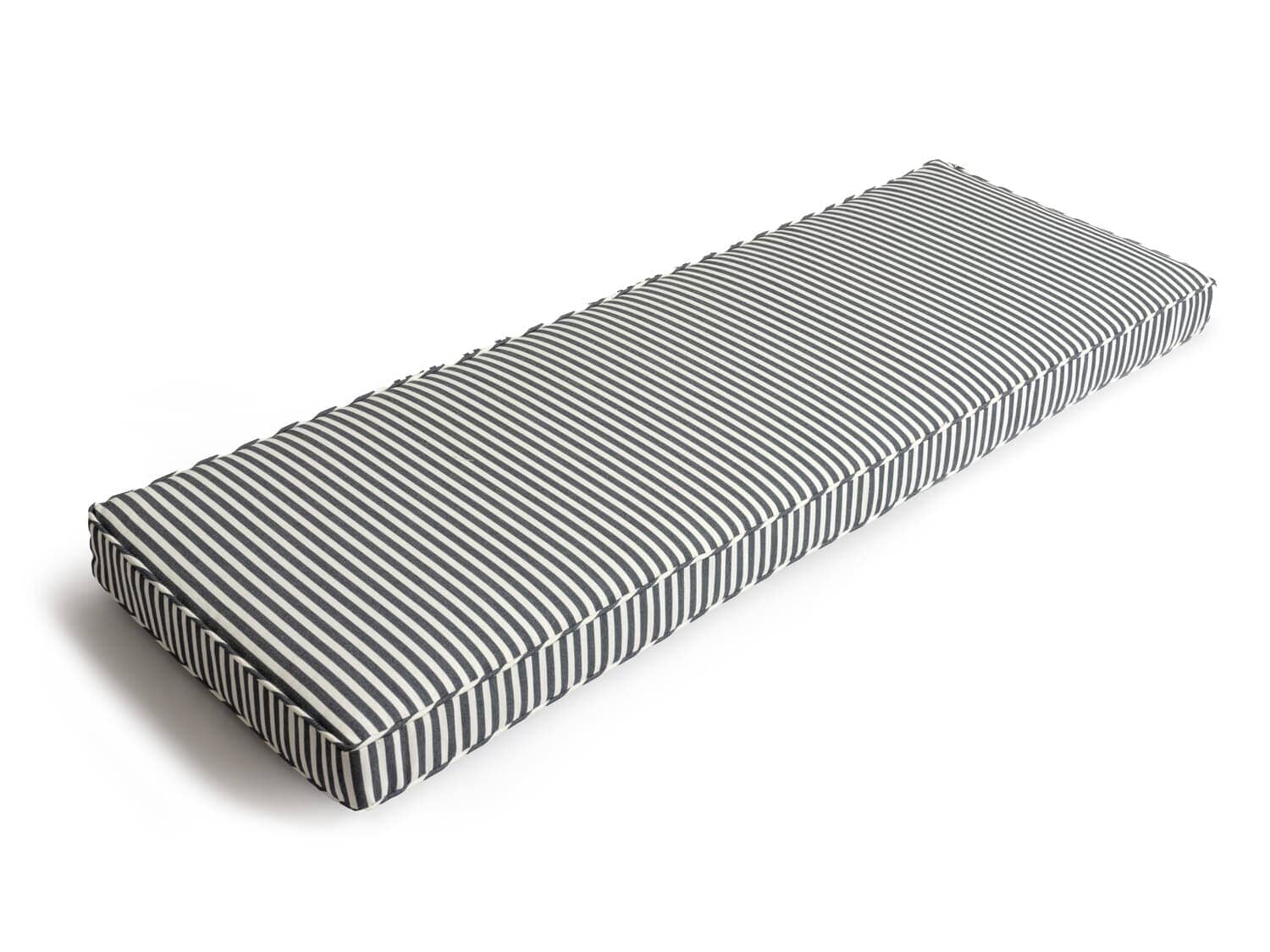 studio image of navy bench pillow