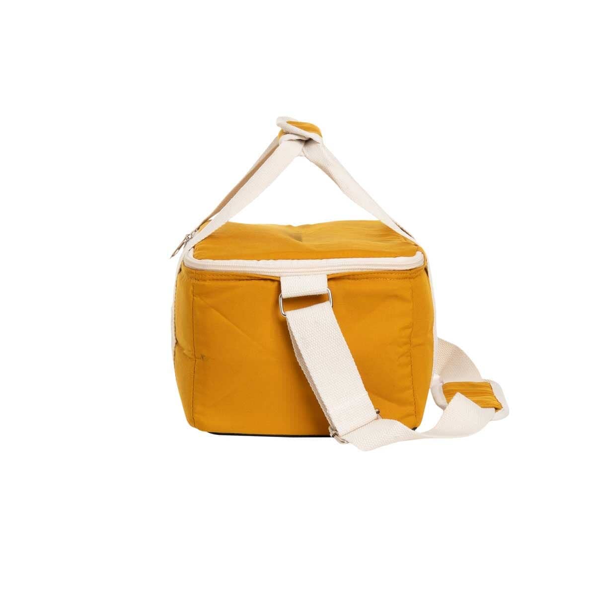 studio image of side of vintage gold holiday cooler bag