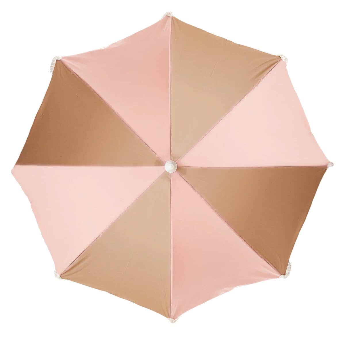 studio image of 70s sand holiday beach umbrellas