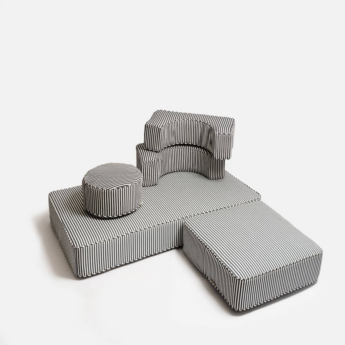 Studio image of the modular pillow stack in a different arrangement