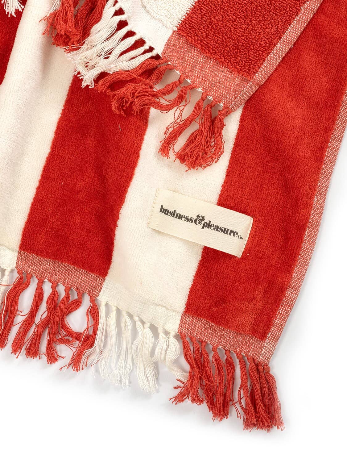 zoomed in studio image of le sirenuse holiday beach towel