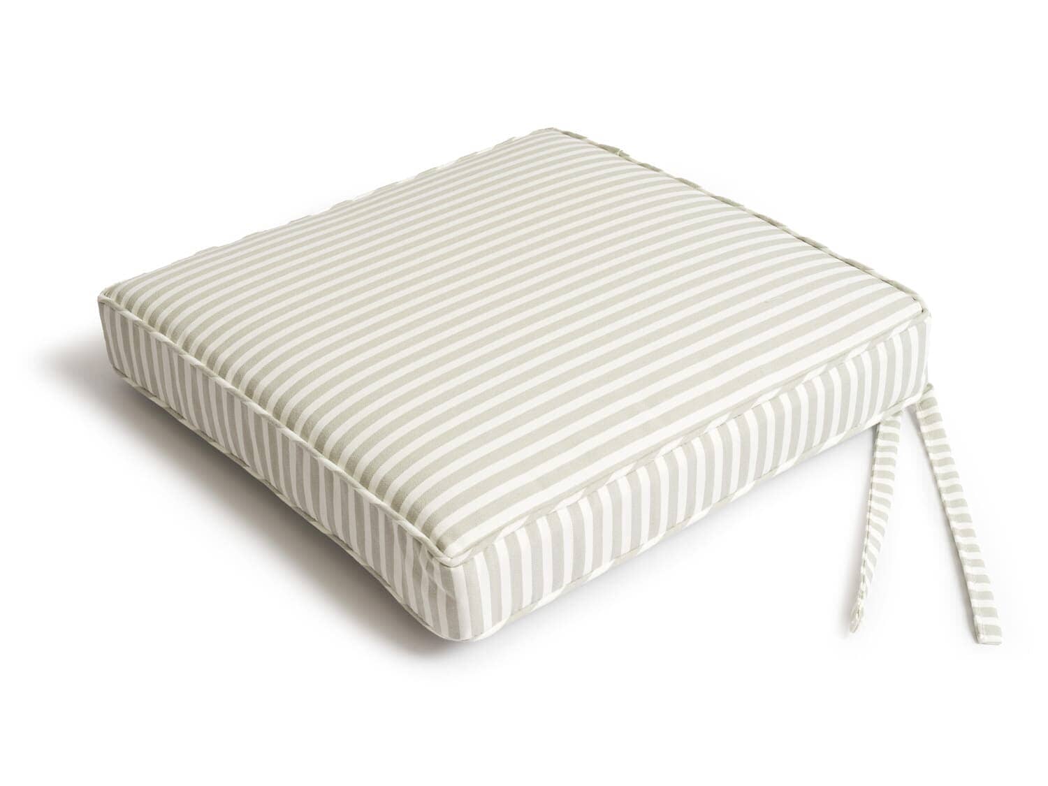 studio image of lauren's sage stripe seat pillow