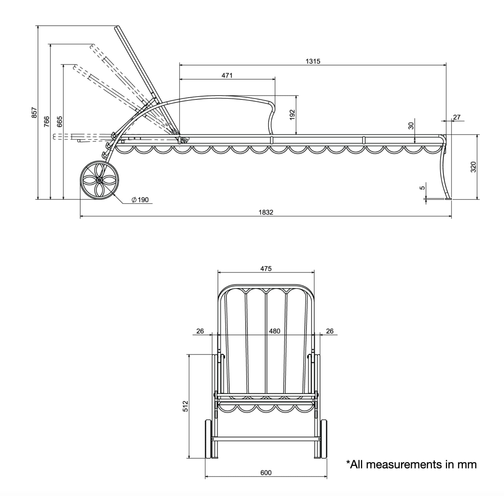 dimensions of the sun lounger