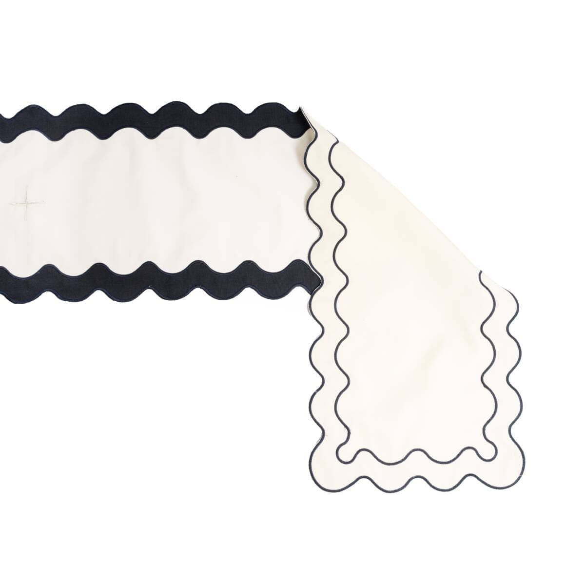 studio image of riviera white table runner