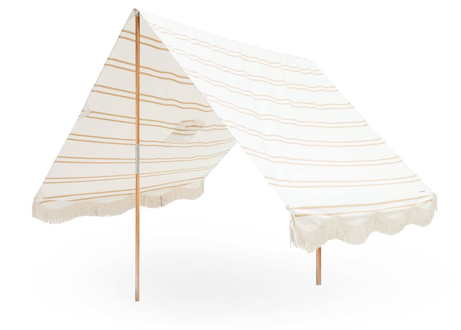 studio image of sand two stripe tent