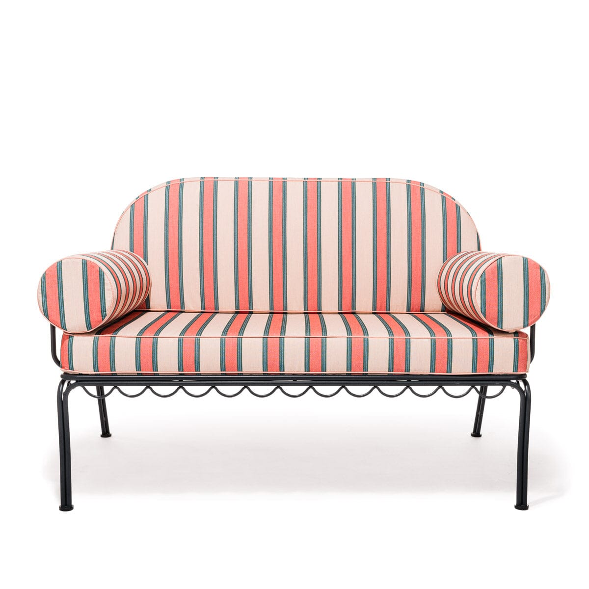 The Al Fresco Love Seat Slip Cover Set - Bistro Dusty Pink Stripe Al Fresco Love Seat Slip Cover Set Business & Pleasure Co. 