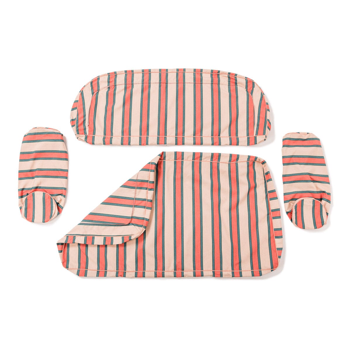 The Al Fresco Love Seat Slip Cover Set - Bistro Dusty Pink Stripe Al Fresco Love Seat Slip Cover Set Business & Pleasure Co. 