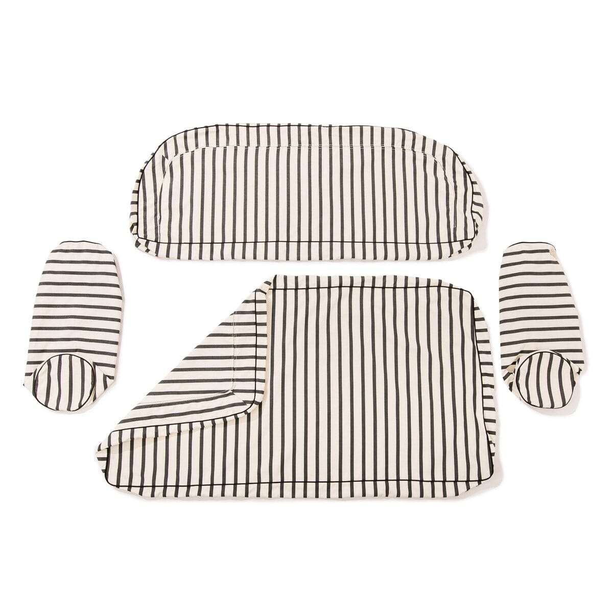 The Al Fresco Love Seat Slip Cover Set - Monaco Black Stripe Al Fresco Love Seat Slip Cover Set Business & Pleasure Co. 