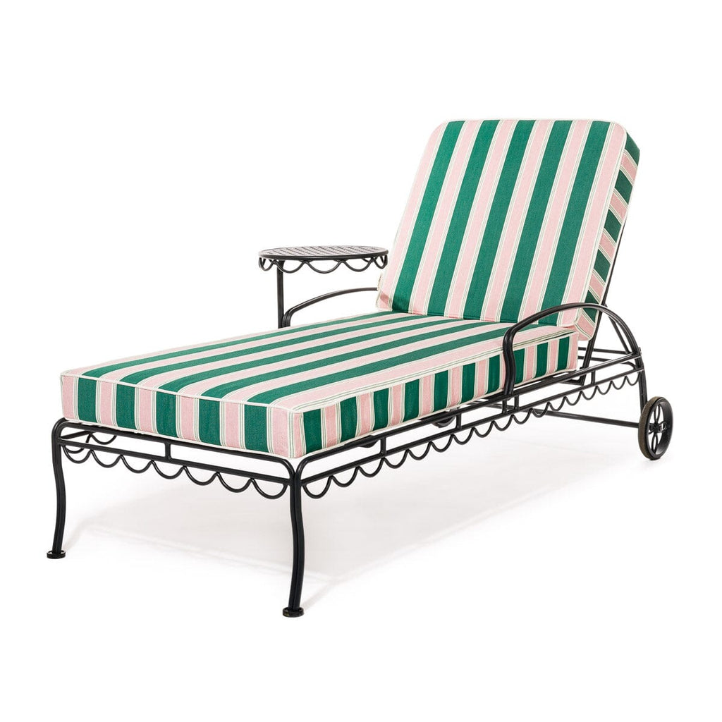 The Al Fresco Sun Lounger in Bistro Green Stripe | Vintage Black Frame Bundle Business & Pleasure Co. 