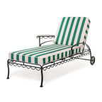 The Al Fresco Sun Lounger in Bistro Green Stripe | Vintage Black Frame Bundle Business & Pleasure Co. 