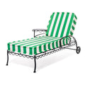 The Al Fresco Sun Lounger in Crew Canyon Green Stripe | Vintage Black Frame Bundle Business & Pleasure Co. 