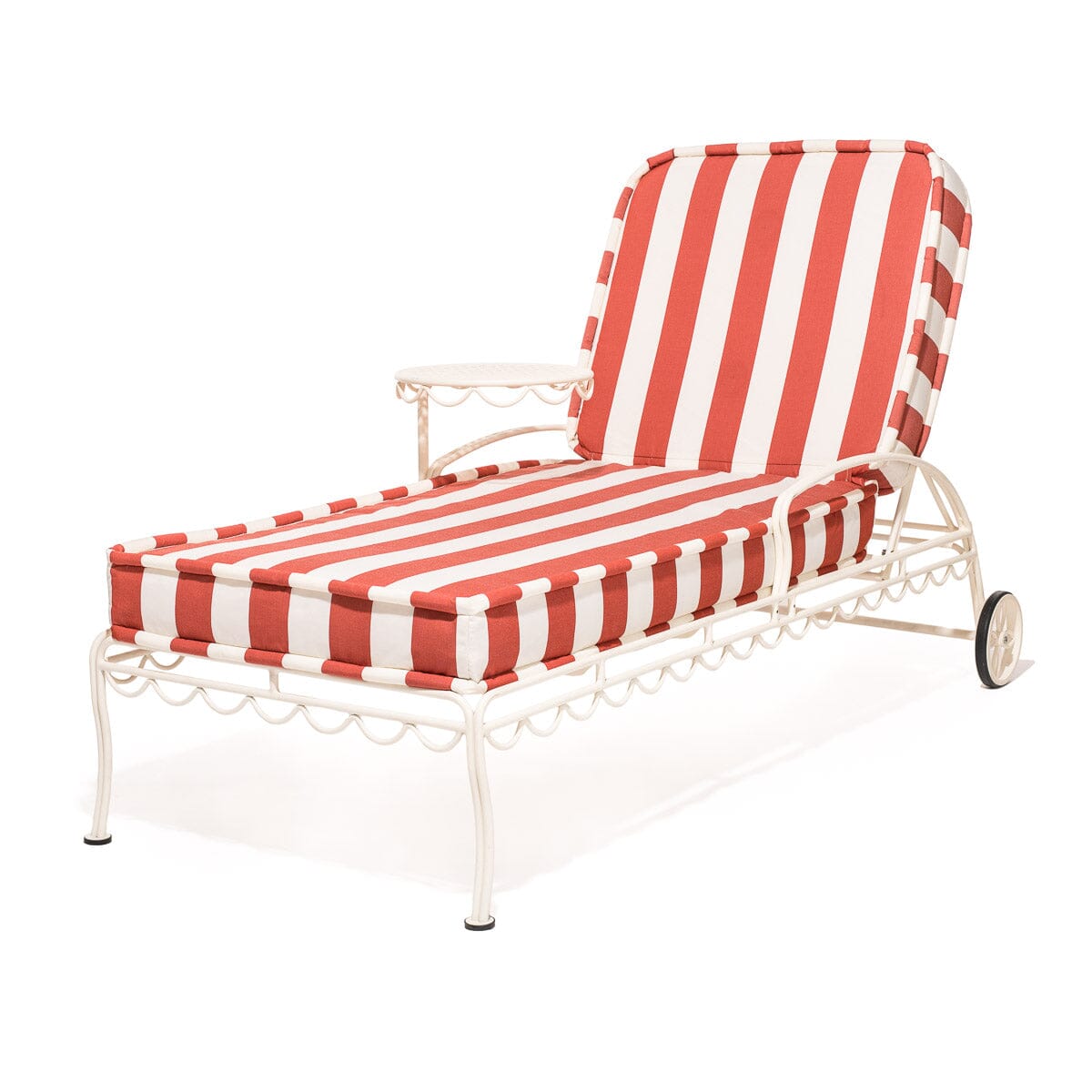 The Al Fresco Sun Lounger in Crew Le Sirenuse Stripe | Antique White Frame Bundle Business & Pleasure Co. 