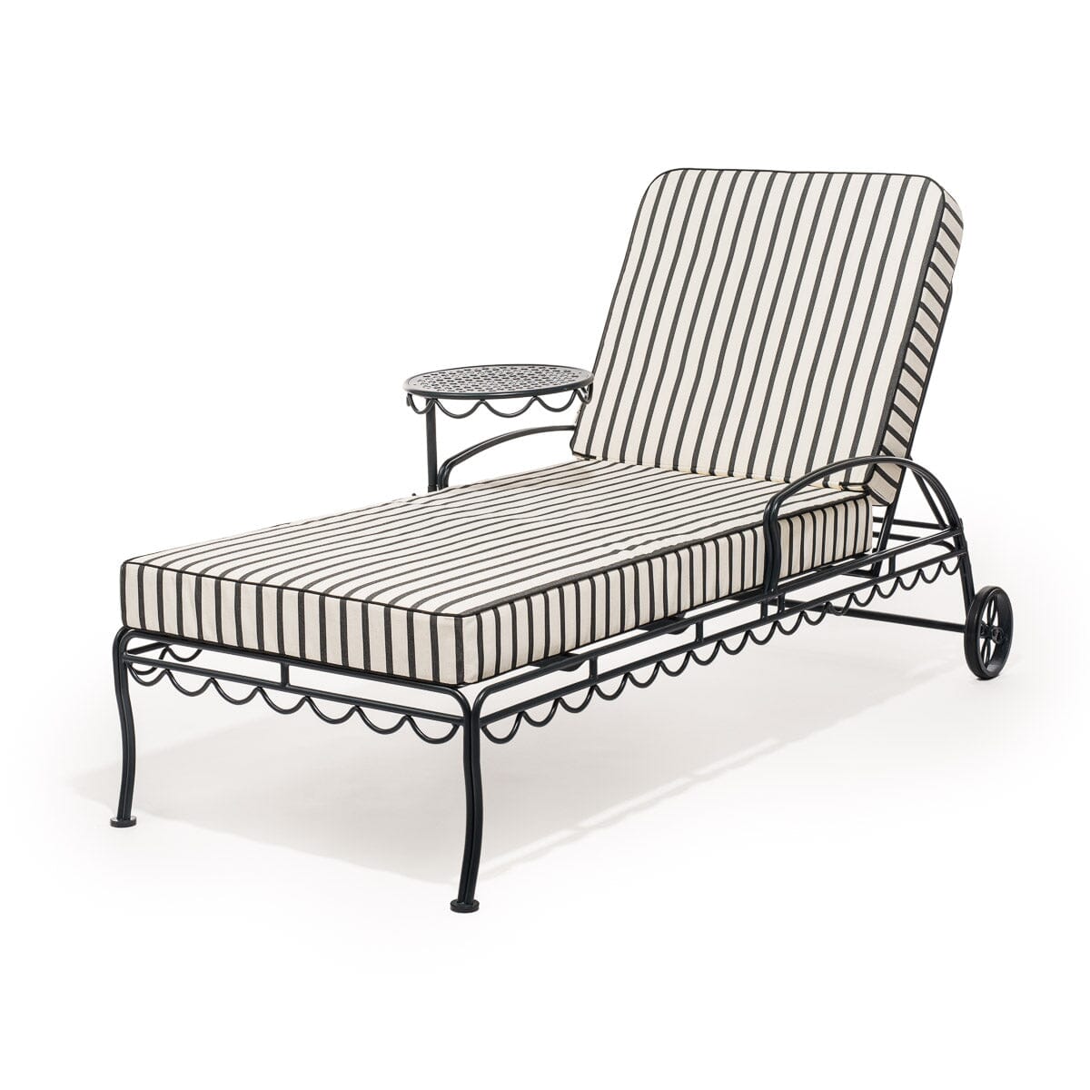 The Al Fresco Sun Lounger in Monaco Black Stripe | Vintage Black Frame Bundle Business & Pleasure Co. 