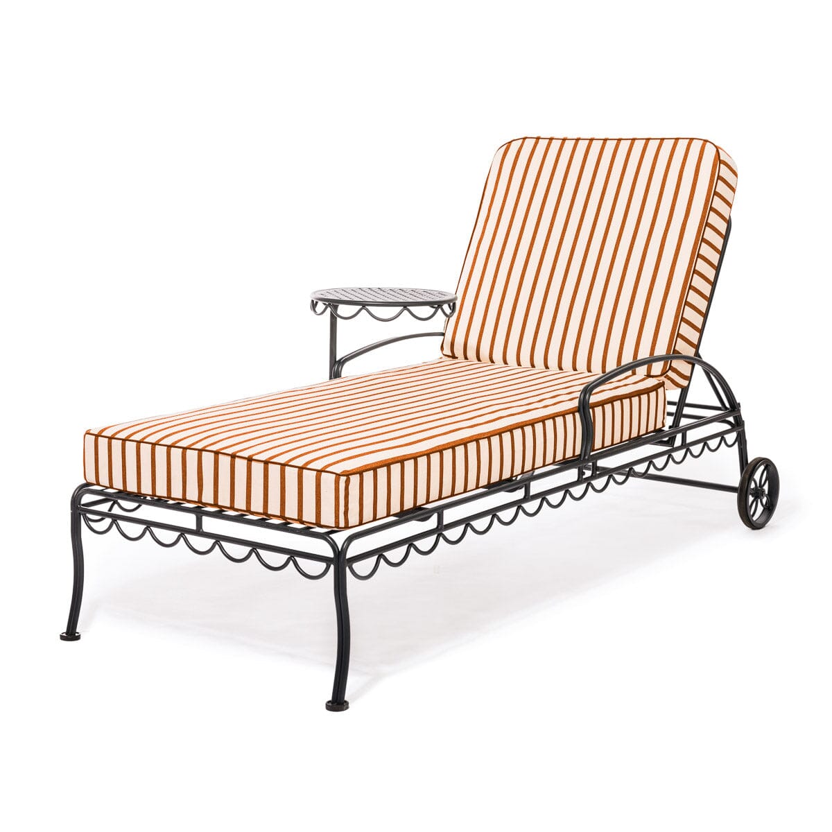 The Al Fresco Sun Lounger in Monaco Le Sirenuse Stripe | Vintage Black Frame Bundle Business & Pleasure Co. 