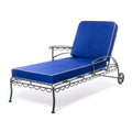 The Al Fresco Sun Lounger in Rivie Mediterranean Blue | Vintage Black Frame Bundle Business & Pleasure Co. 