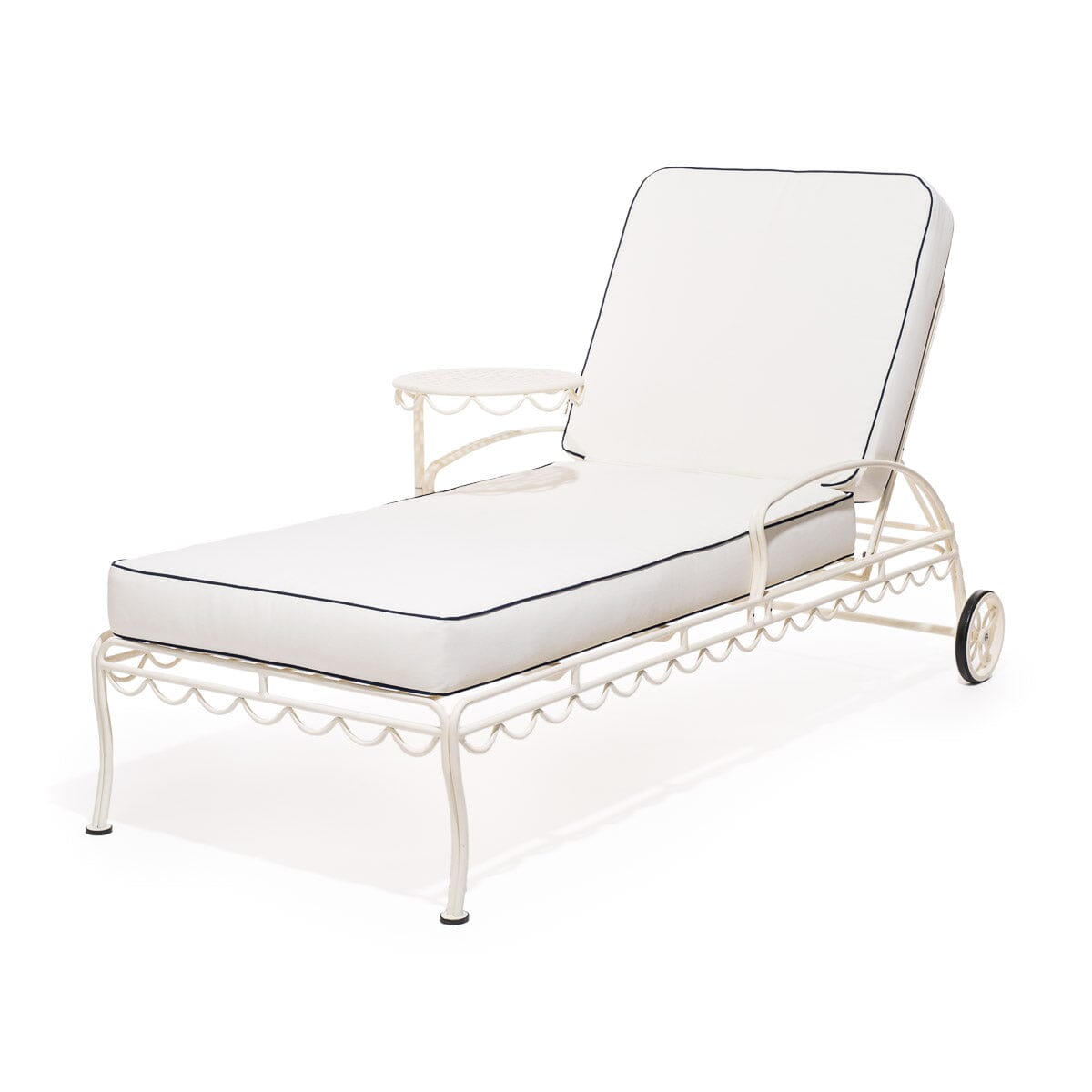 The Al Fresco Sun Lounger in Rivie White | Antique White Frame Bundle Business & Pleasure Co. 