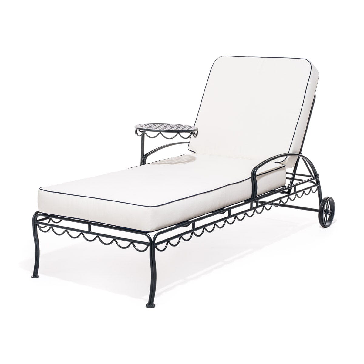 The Al Fresco Sun Lounger in Rivie White | Vintage Black Frame Bundle Business & Pleasure Co. 