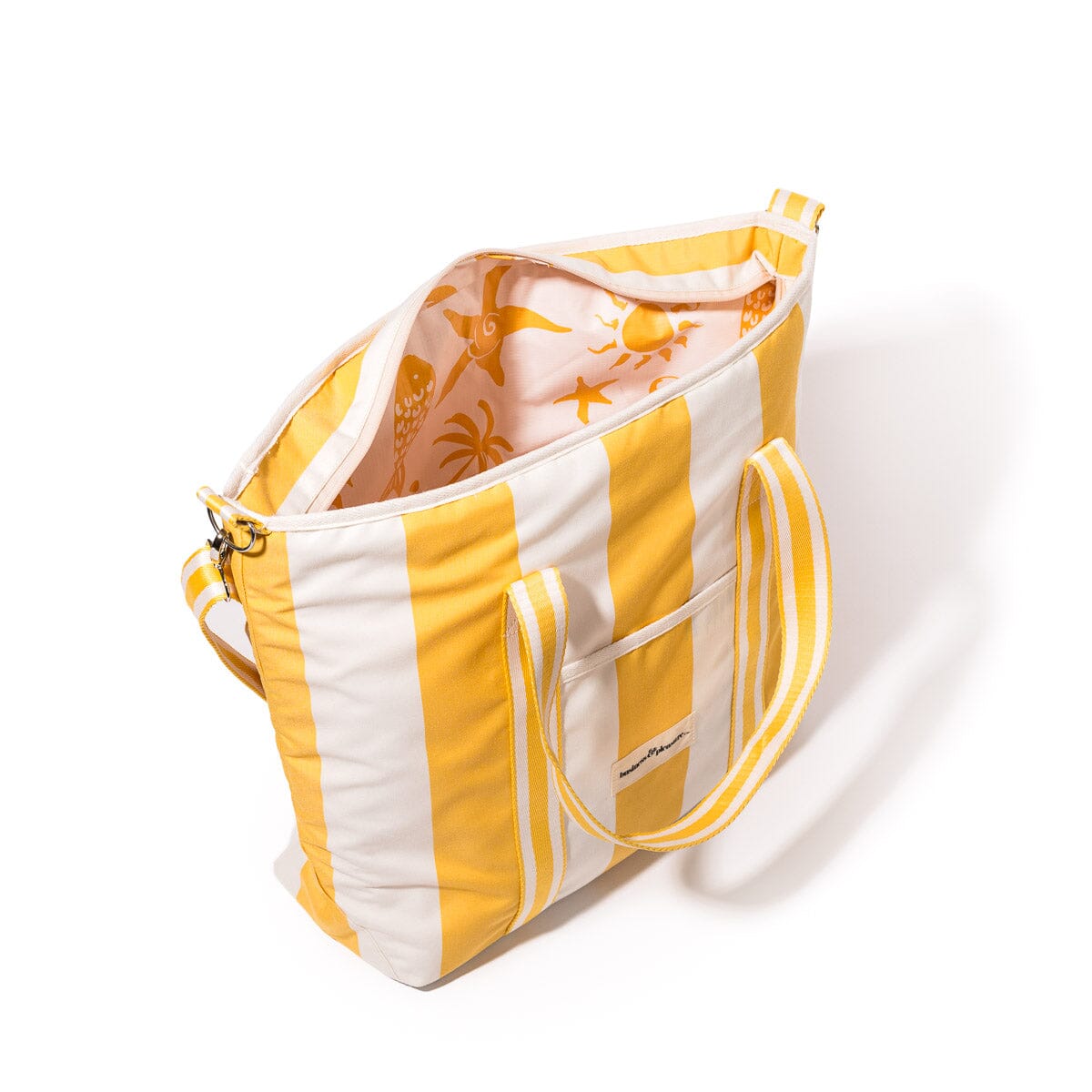 The Cooler Tote Bag - Crew Mimosa Yellow Stripe Cooler Tote Business & Pleasure Co. 