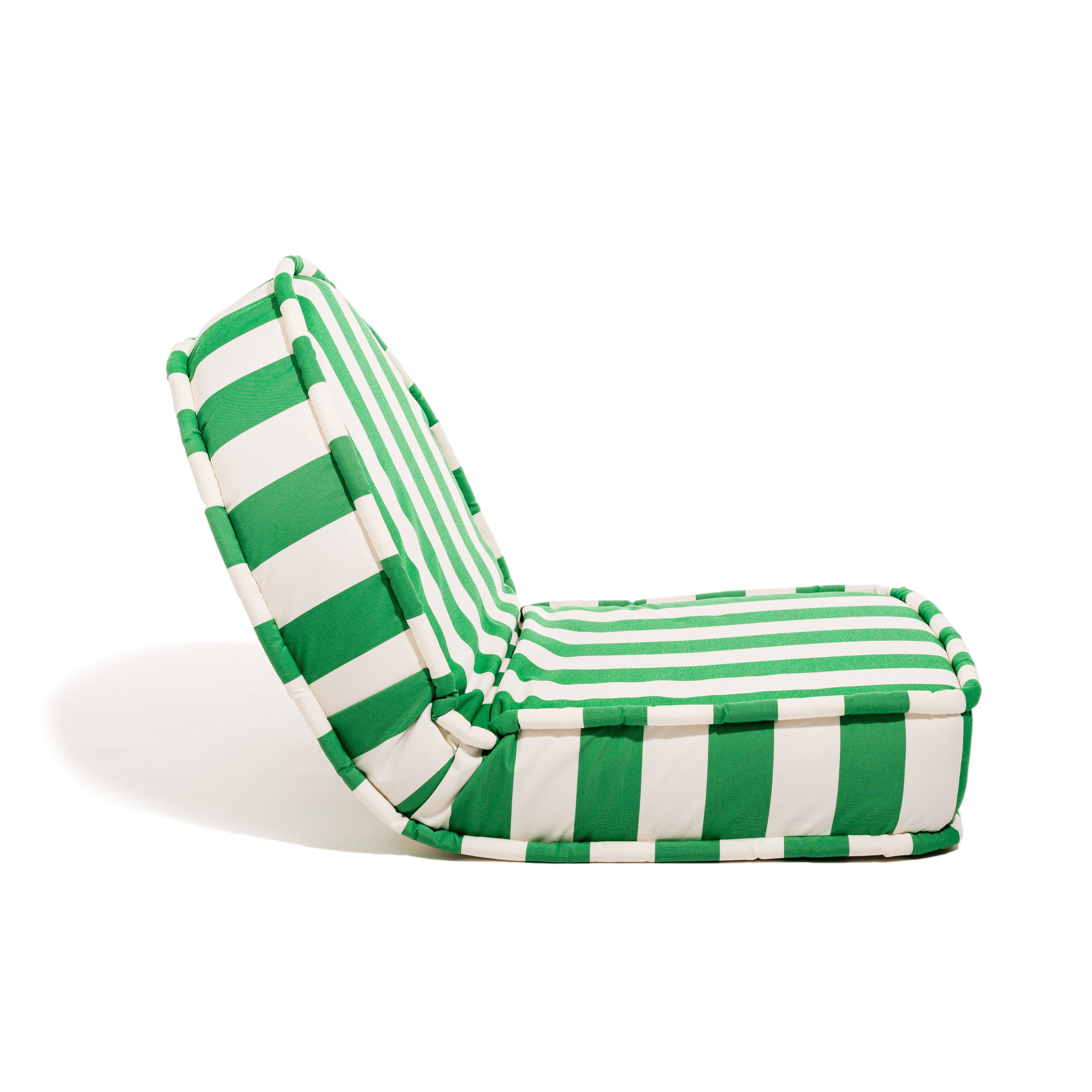 The Reclining Pillow Lounger - Crew Canyon Green Stripe Reclining Lounger Business & Pleasure Co. 