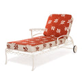 The Al Fresco Sun Lounger in Benoît Le Sirenuse Jacquard | Antique White Frame Bundle Business & Pleasure Co. 