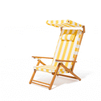 The Club Chair - Teak Natural - Crew Mimosa Yellow Stripe Club Chair Business & Pleasure Co. 