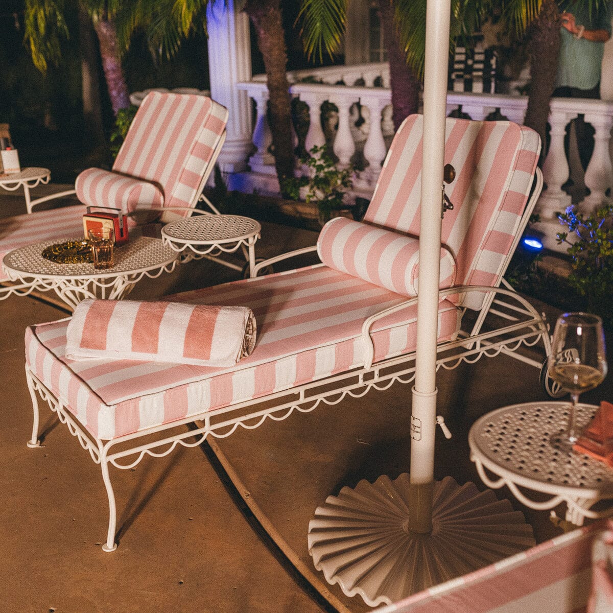 The Sun Lounger Slip Cover - Crew Pink Stripe Sun Lounger Slip Cover Business & Pleasure Co. 