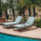 The Contini Sun Lounger in Rivie Green | Merlot Frame Contini Sun Lounger Kit Business & Pleasure Co. 